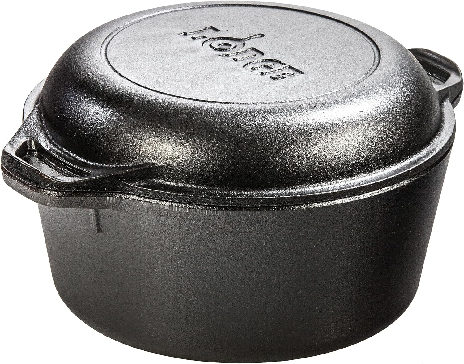 Lodge 5 Quart Cast Iron Double Dutch Oven with Skillet Lid