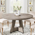 Round Dining Table 47 in Rustic Grey - Farmhouse Table for 4
