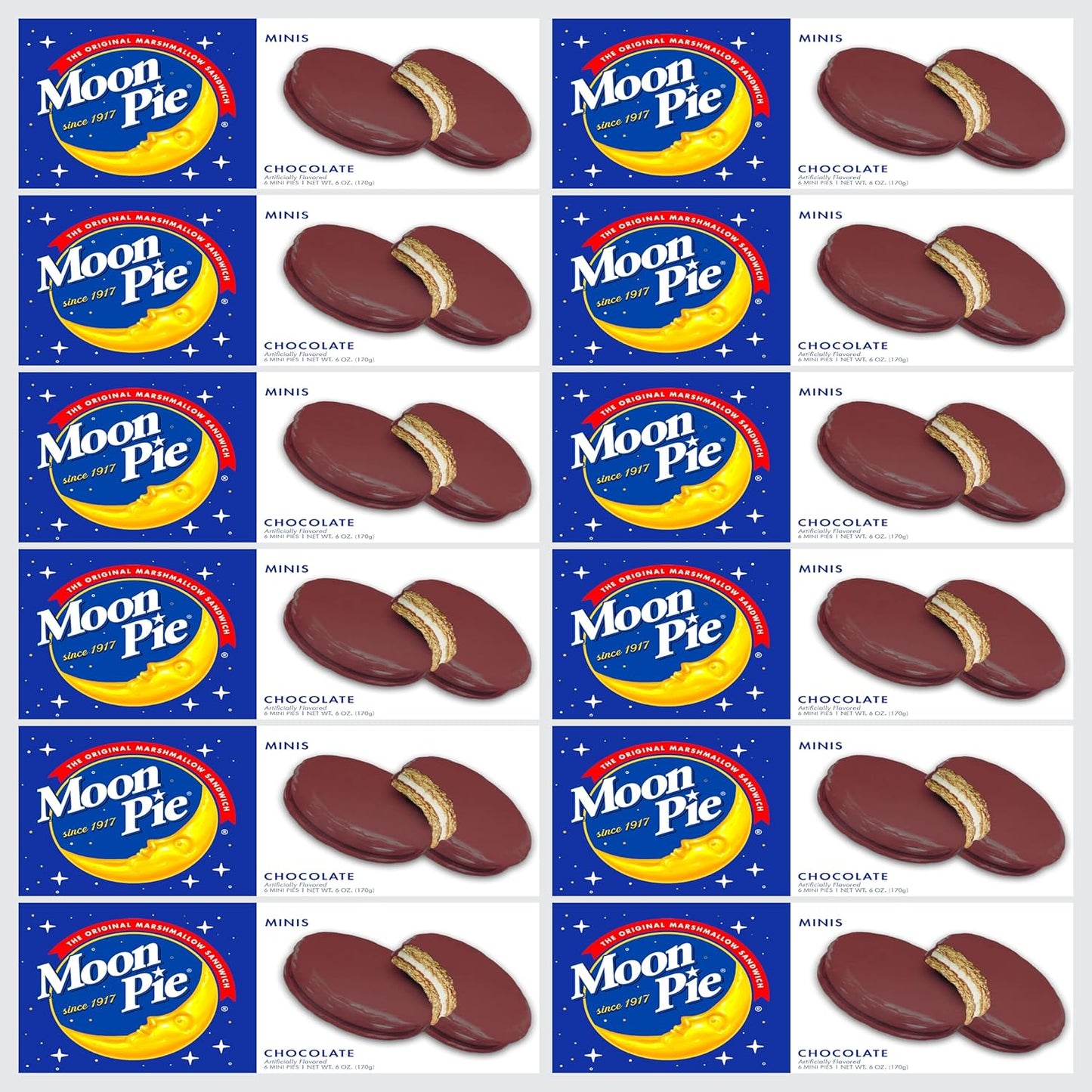 Mini Moon Pies Bulk Pack of 72 Individually Wrapped Snacks