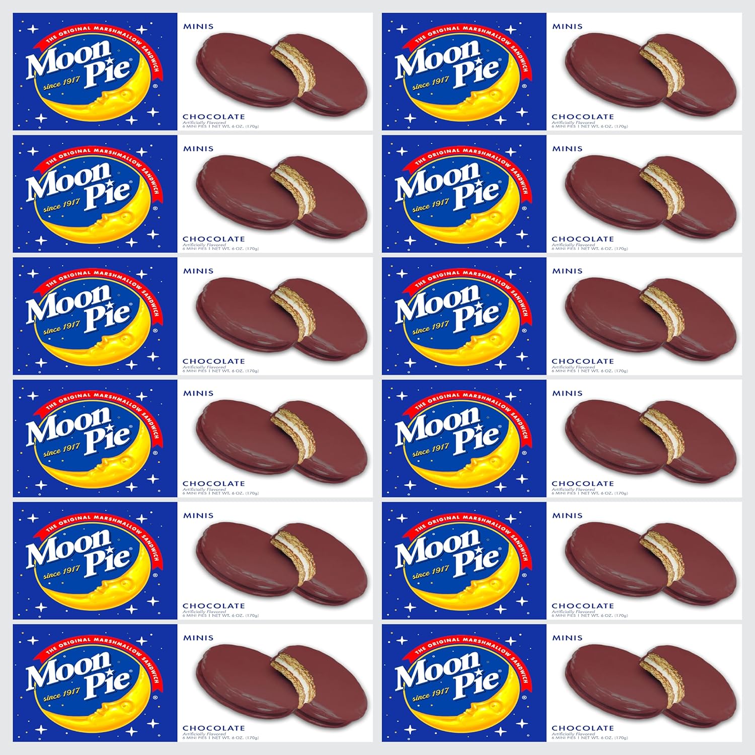 Mini Moon Pies Bulk Pack of 72 Individually Wrapped Snacks