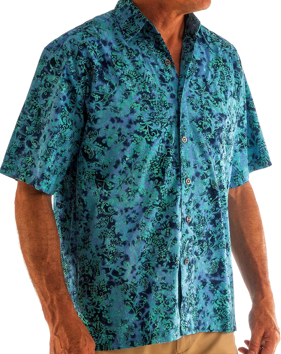 Indo Bay Tropical Hawaiian Cotton Batik Shirt for Summer Style