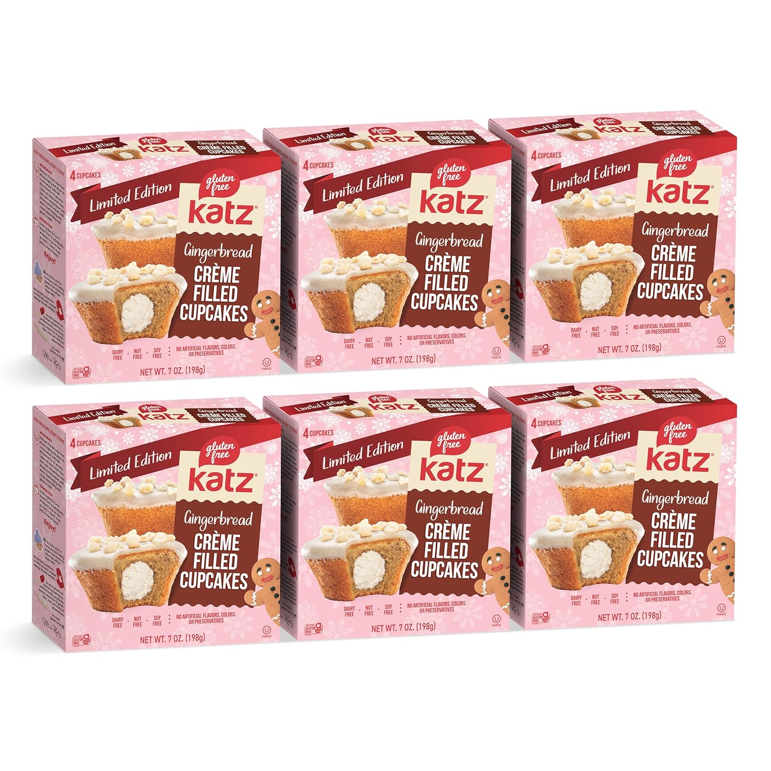 Katz Gluten Free Gingerbread Creme Filled Cupcakes Delightful Treat