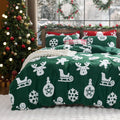 Bedsure Fluffy Christmas Duvet Cover Set - Cozy Fair Isle Winter Bed