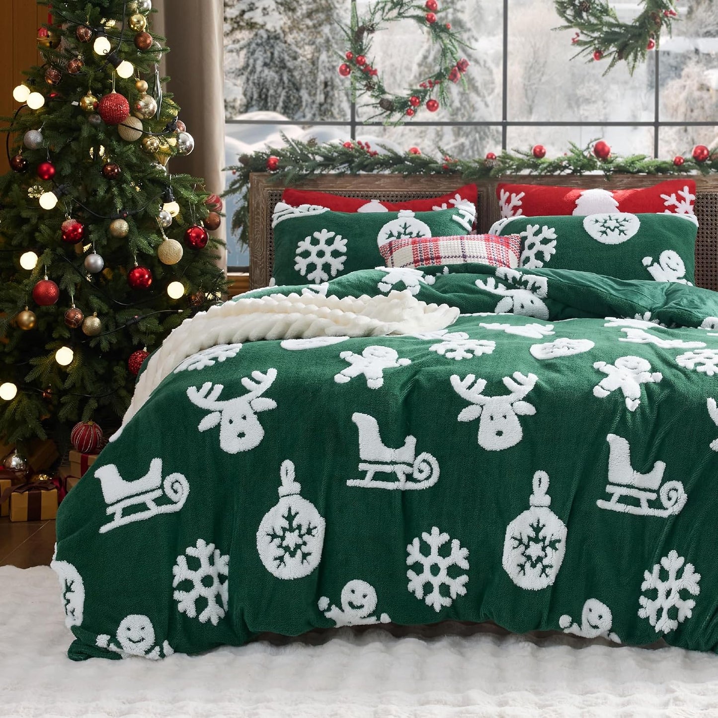 Fluffy Christmas Duvet Cover Set - Cozy Winter Bed Set