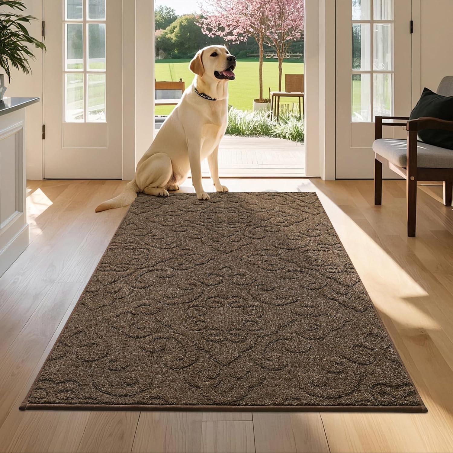 COSY HOMEER Door Mat 36x60 Non-Slip Absorbent Entryway Rug