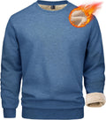 Men's Sherpa Lined Sweatshirt Fleece Pullover - Warm Crewneck Clothing