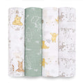 Muslin Swaddle Blankets 4 Pack - Breathable Cotton Wraps for Newborns