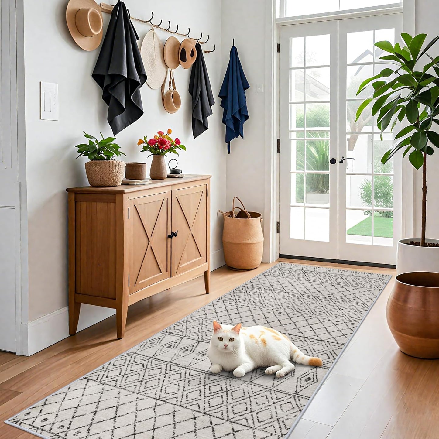 4x8 Rug Machine Washable - Moroccan Runner for Indoor Spaces
