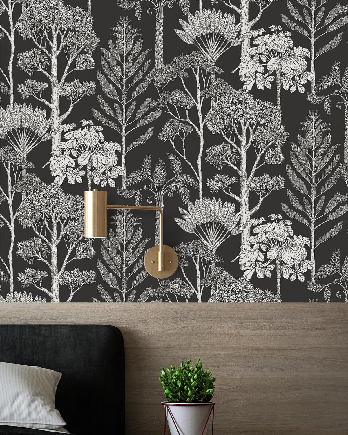 Forest Peel and Stick Wallpaper for Vintage Boho Home Decor