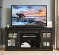 Space-Saving TV Stand with Sliding Glass Doors | Large Storage | CKEASEAN