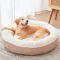36 in Donut Dog Bed for Large Dogs - Plush Faux Fur Comfort