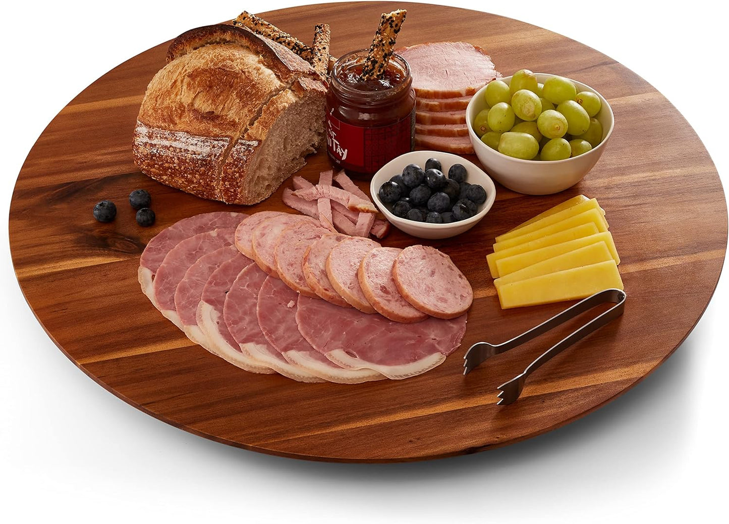 21-Inch Acacia Wood Lazy Susan for Charcuterie and More
