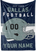 Customizable Throw Blanket for Football Fans - Fleece Warmth
