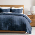 Navy Blue Twin Quilt Bedding Set - Lightweight All-Season Coverlet