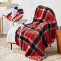 Bedsure Plaid Heated Throw Blanket - Cozy Red Plaid Warmth