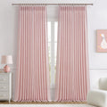 Light Pink Pinch Pleated Curtains 90 in - Semi Sheer Linen Blend