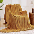 Brown Chenille Throw Blanket for Couch and Bed - Extra Thick Cozy