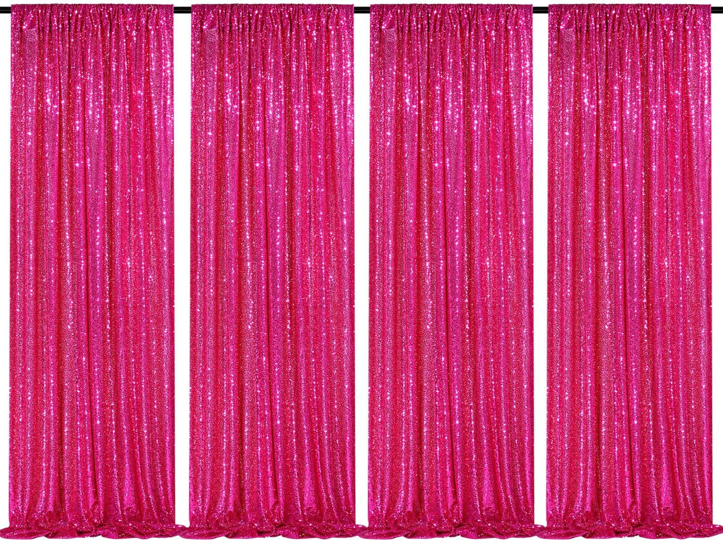 Fuchsia Sequin Backdrop Drapes for Stunning Wedding Decor