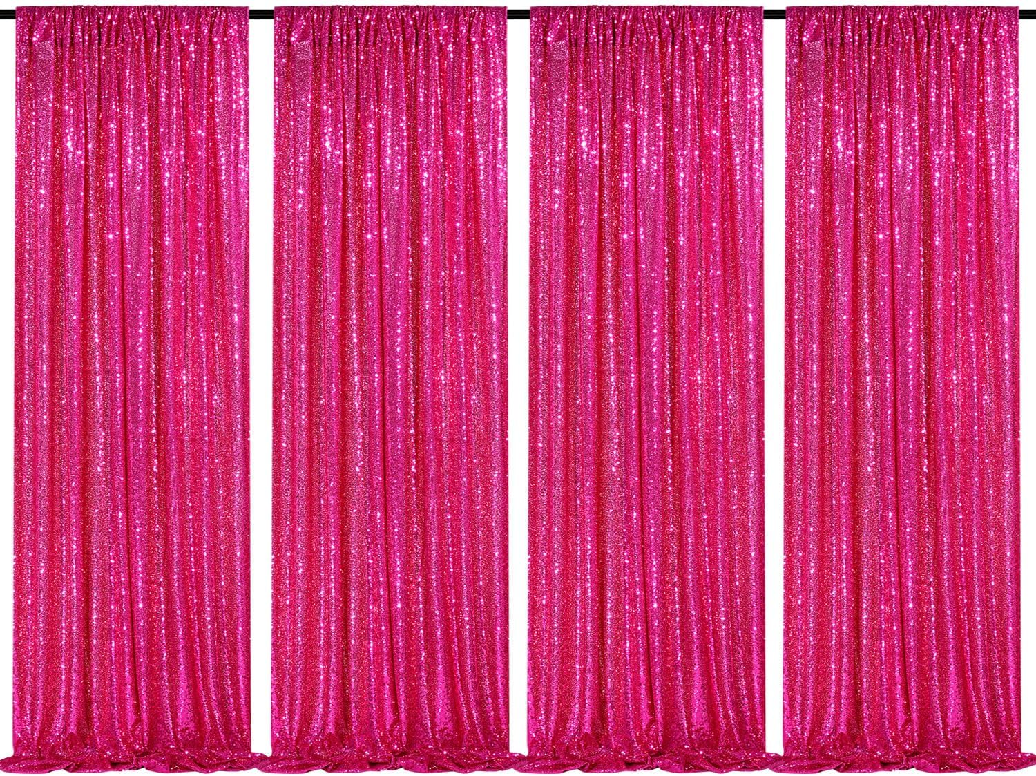 Fuchsia Sequin Backdrop Drapes for Stunning Wedding Decor