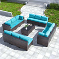 Kullavik 14PCS Outdoor Patio Sectional Sofa Set - Comfortable Durable