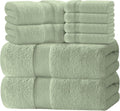 White Classic 8-Piece White Turkish Cotton Towel Set - 700GSM Luxury