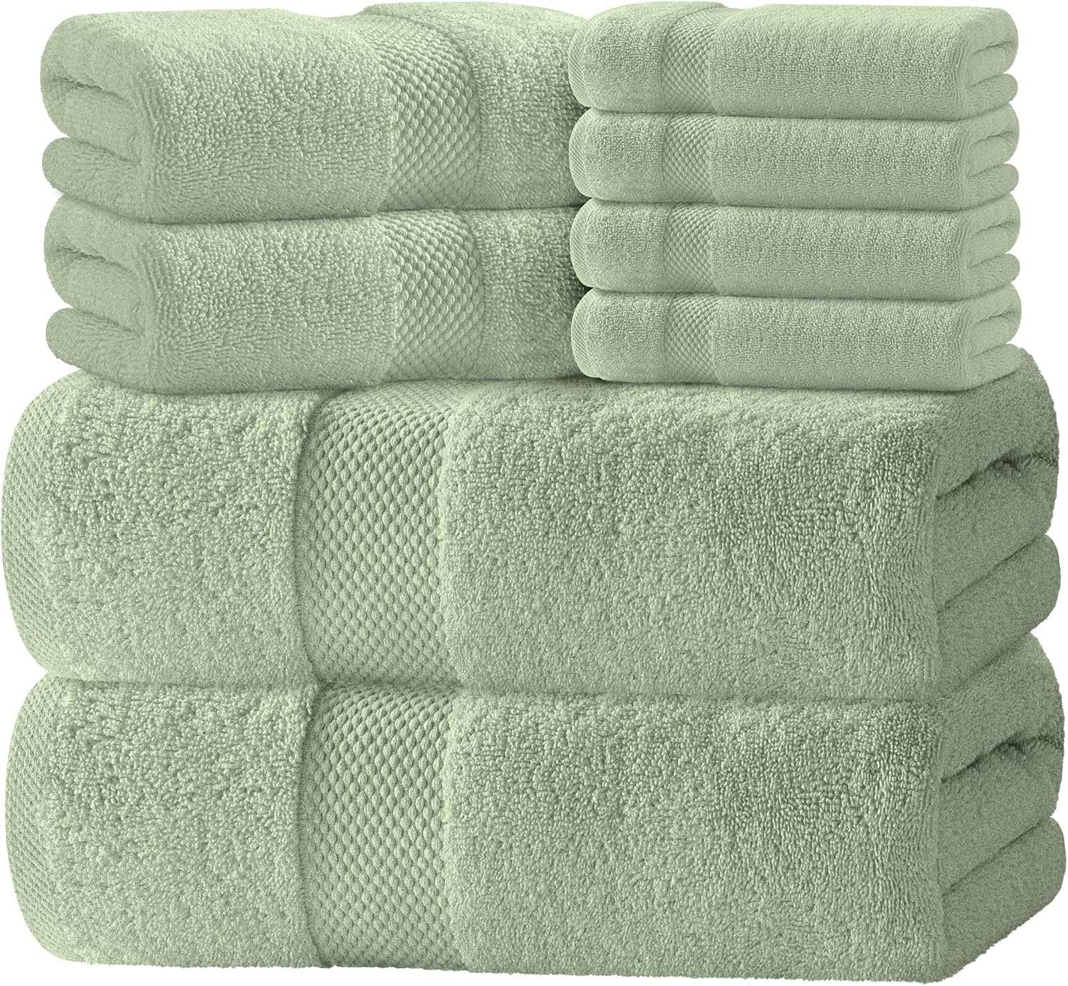 Luxury Bath Towel Set of 8 - 100% Turkish Cotton Soft Towels