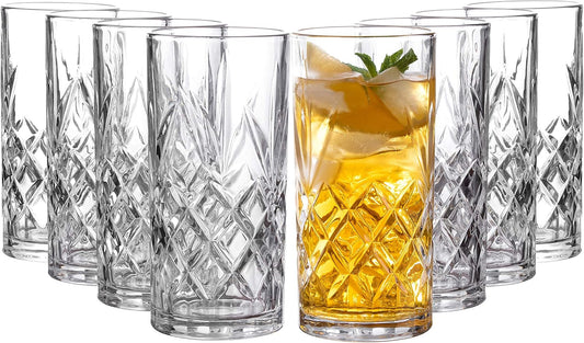 Kinsley Tall Highball Glasses Set of 8 for Elegant Drinking
