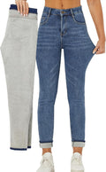 heipeiwa Women's Winter Jeans Fleece Lined Thermal Denim