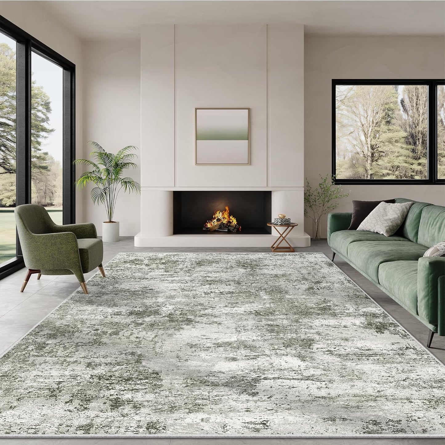 Modern Abstract Area Rugs 5x7 for Living Room and Dining Room