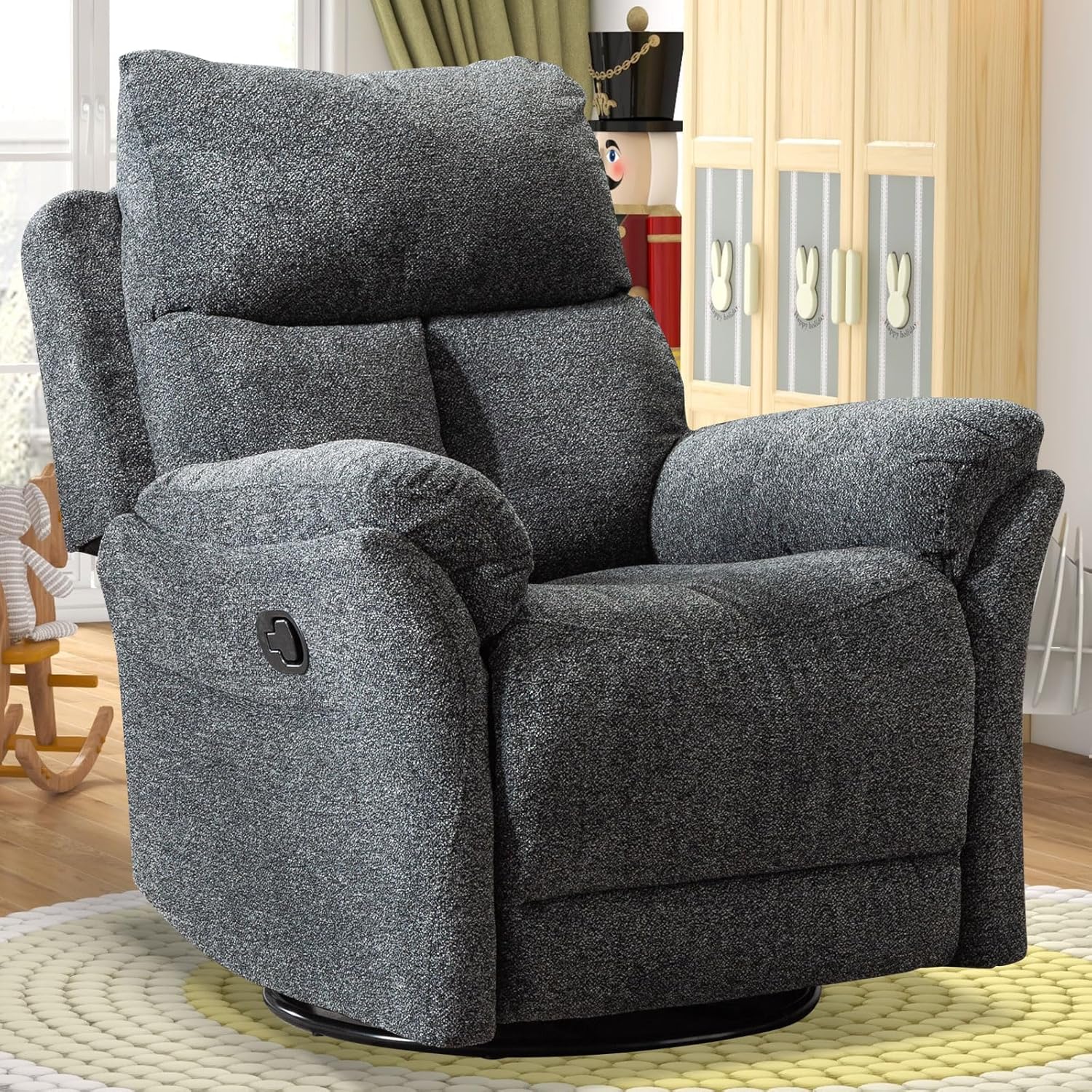 ANJ Swivel Rocker Recliner: Modern Comfort in Gray