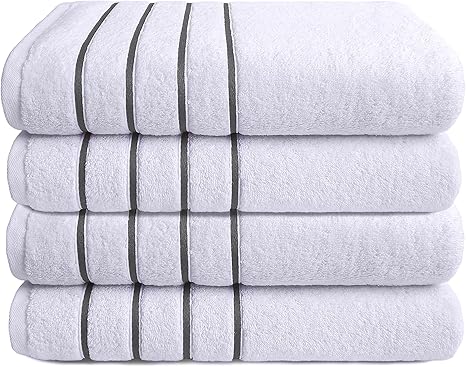 Dorlion Towels 4 Packed White Bath Towel Set for Luxury Comfort
