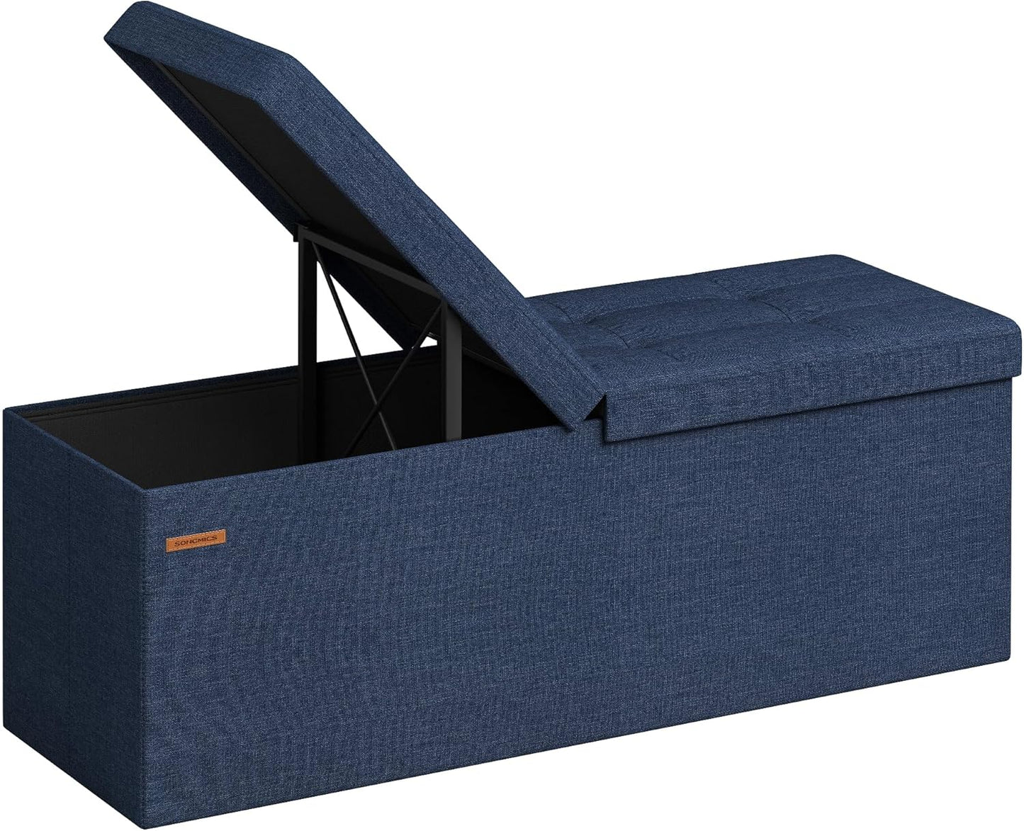 SONGMICS Mazie Collection 43 Inch Storage Ottoman for Versatile Use