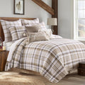 Spencer Plaid Neutral King Quilt - Soft Cotton Reversible Design