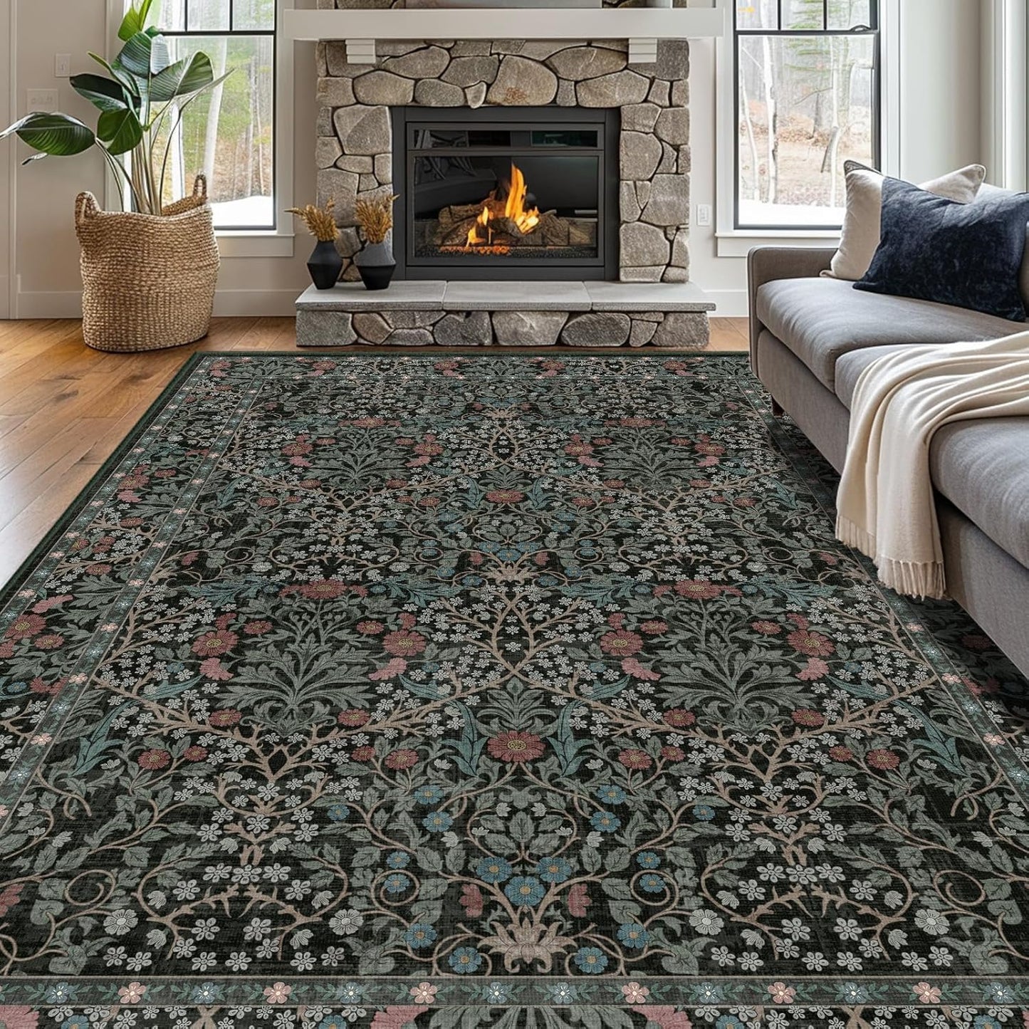 8x10 Washable Area Rugs for Living Room and Dining Room Use
