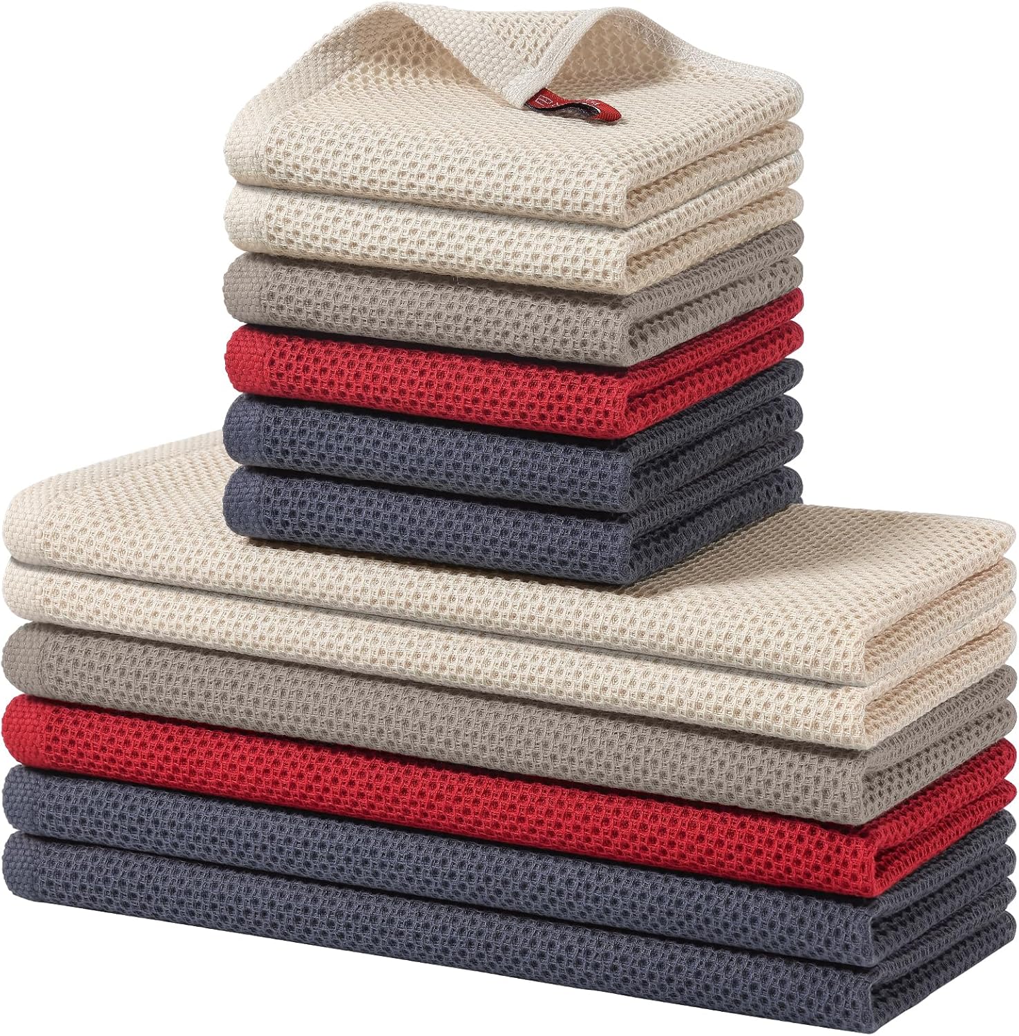 Homaxy 100% Cotton Kitchen Towels Set for Ultra Absorbency