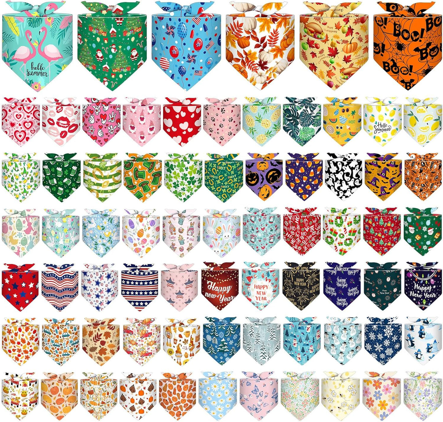 Holiday Dogs Bandanas for Every Occasion - 72 Packs of Fun