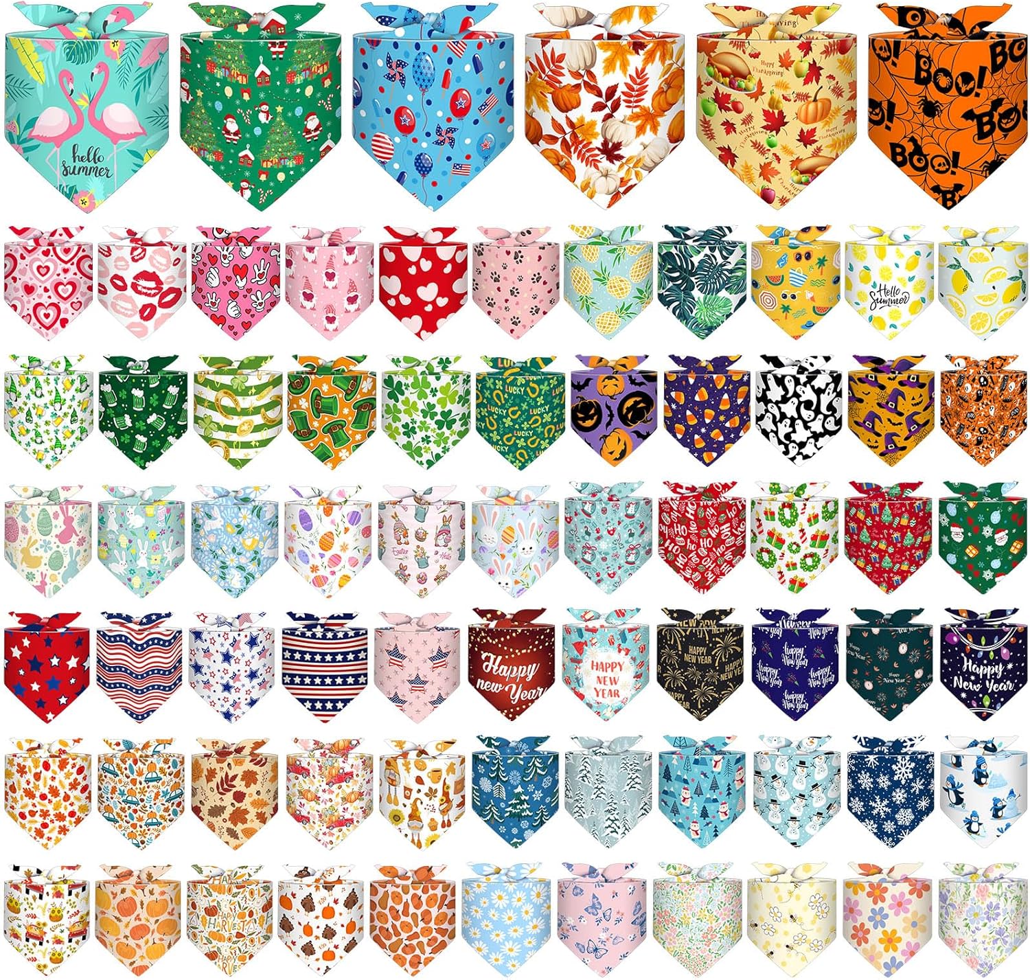 Holiday Dogs Bandanas for Every Occasion - 72 Packs of Fun