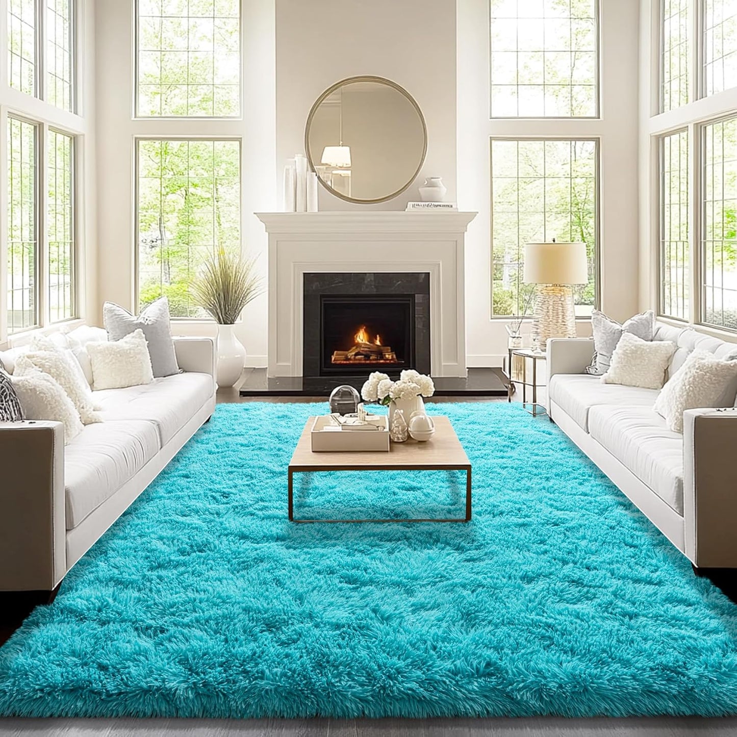 9x12 Area Rugs for Living Room, Soft Fluffy Shaggy Carpet