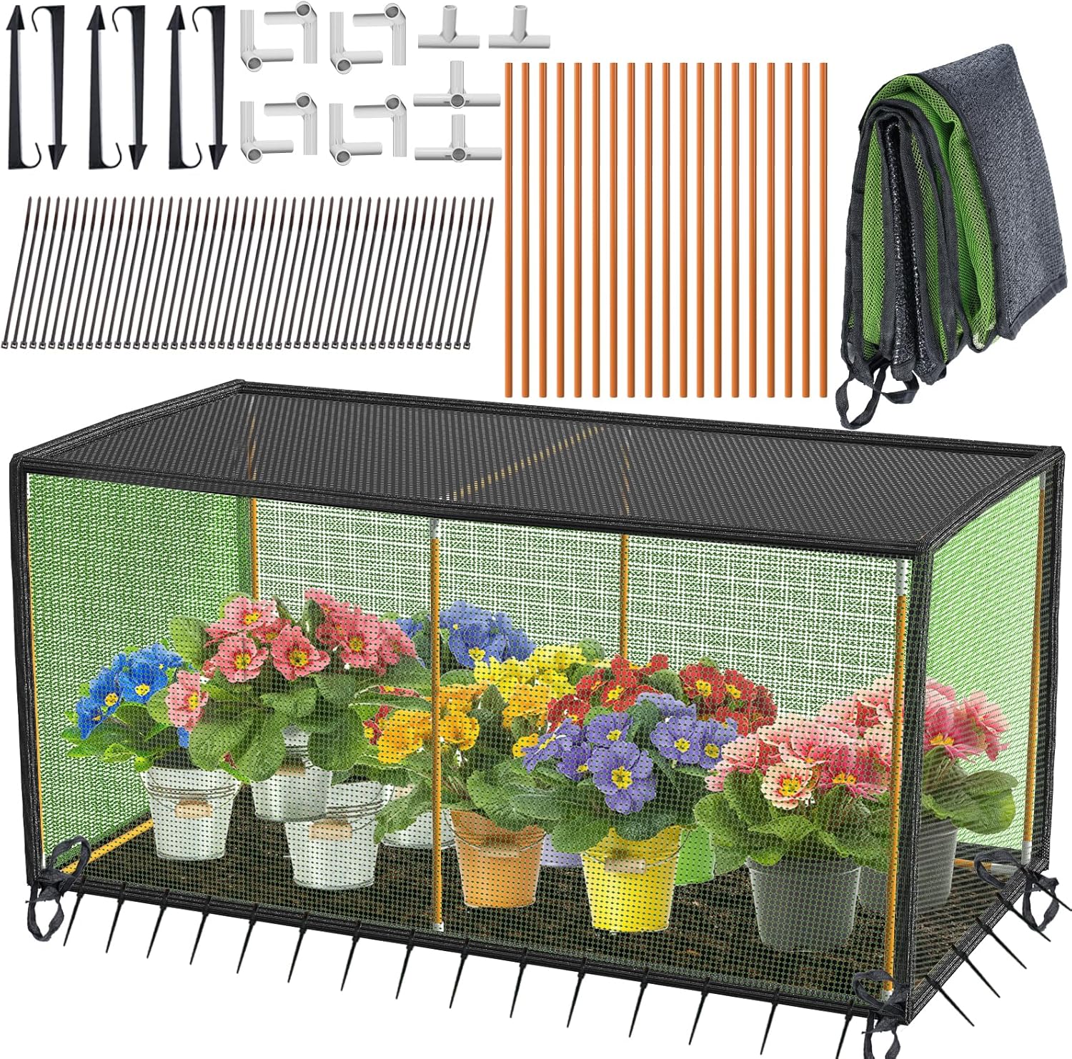 Seedling Net Plant Protector with Fibreglass Poles for Gardens