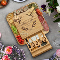 Personalized Charcuterie Board Gift Set - Custom Engraved Bamboo Board
