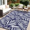 Outdoor Reversible Waterproof Rug 6x9 ft - Stylish Leaf Pattern