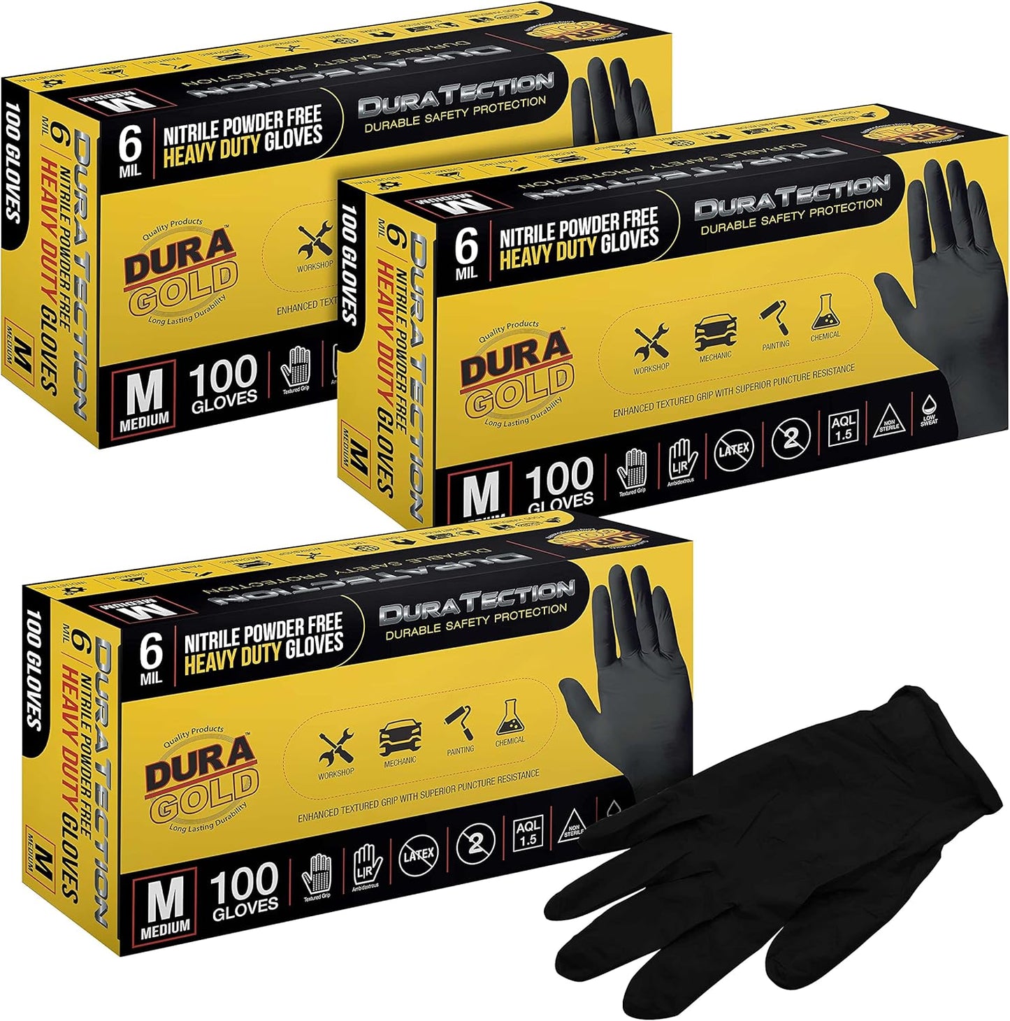 Dura-Gold 6 Mil Nitrile Gloves: Heavy Duty Grip