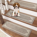 Stair Treads for Wooden Steps Non Slip Carpet - 15pcs Taupe