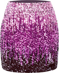 Sequin Bodycon Mini Skirt - Sparkle Stretchy High Waist Party Skirt