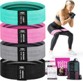 Resistance Bands for Working Out - 4 Fabric Booty Bands for Legs