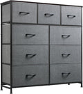 WLIVE 9-Drawer Fabric Dresser Tower - Tall Organizer for Small Spaces
