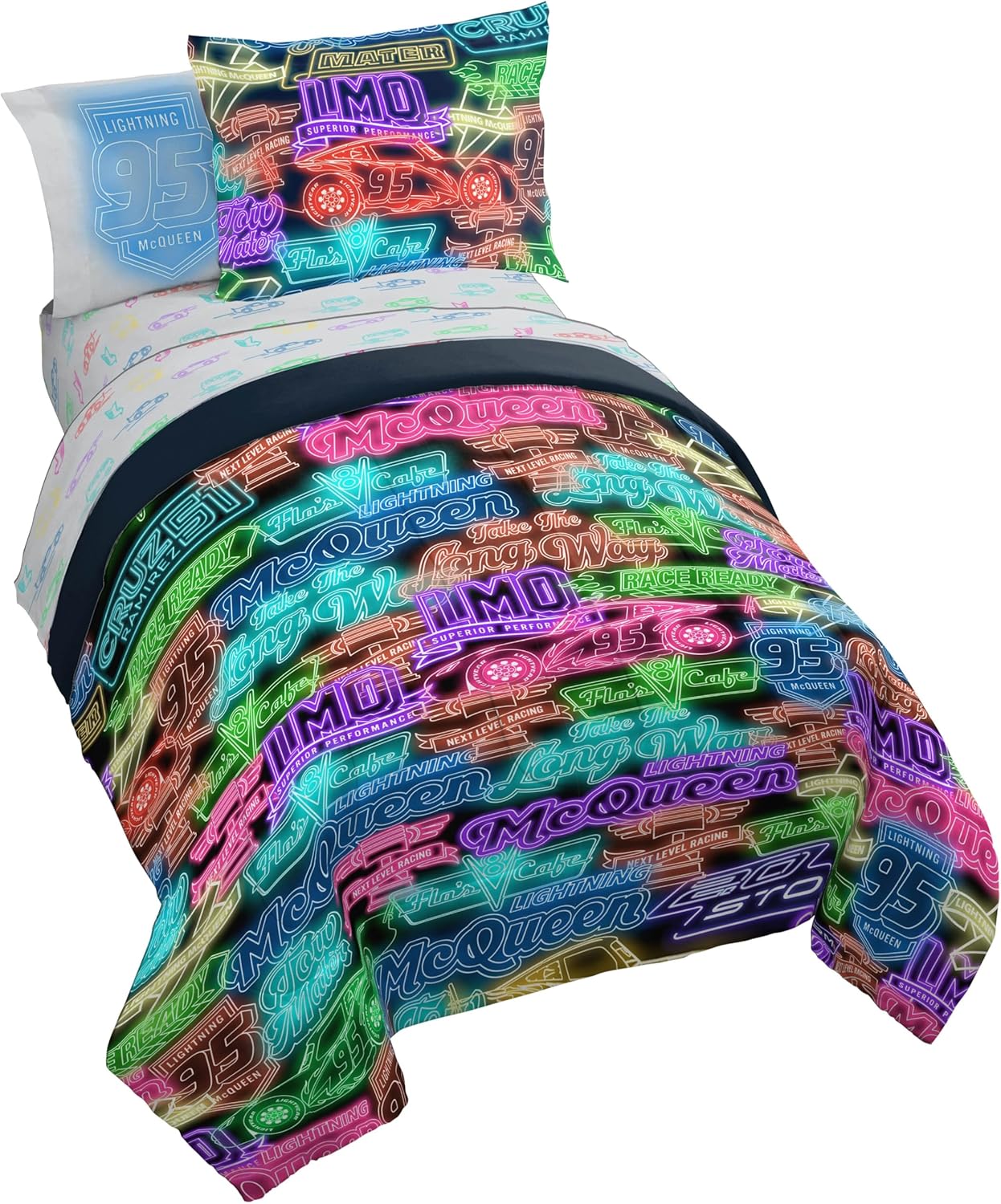 Disney Pixar Cars Comforter Set for Kids - 5 Piece Twin Bedding