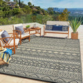 Outdoor Rug 8x10 Waterproof Patio Carpet - Reversible, Easy Clean
