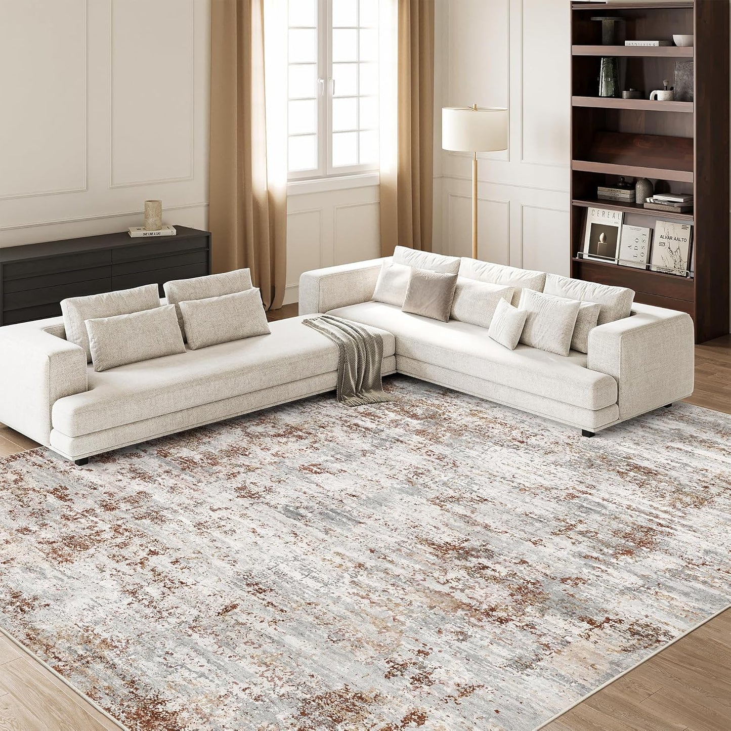 Art&Tuft Washable Area Rug with Anti-Slip Backing for Comfort