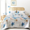 Coastal Quilt Set Queen Size Sea Turtle Print - Lightweight Comfort